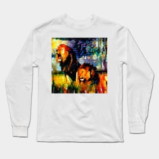 lion painting (leo art, lion king) Long Sleeve T-Shirt